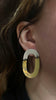Split Link Earrings, Light Tan & Brass
