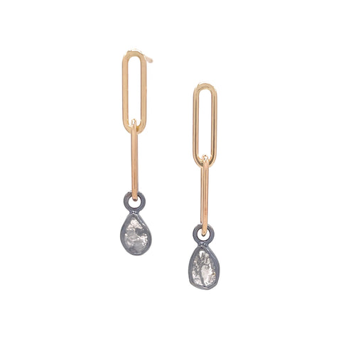 Mini Link Salt + Pepper Earrings