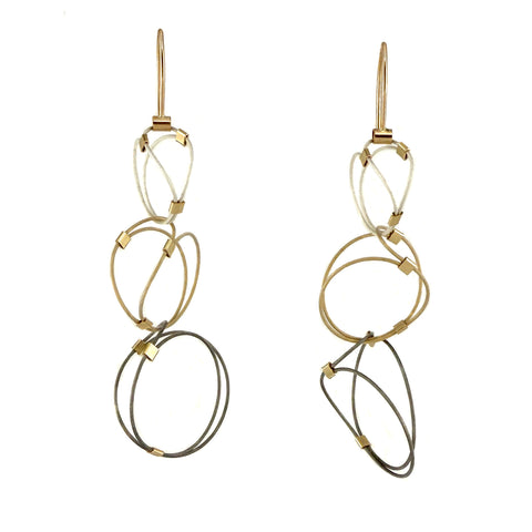 Descending 3-D Hook Earrings