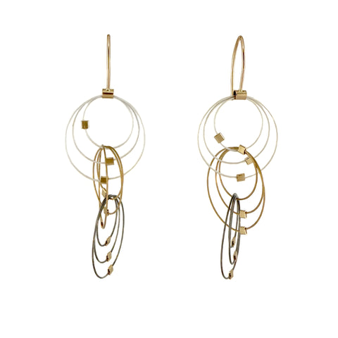 Grad Circle Triplet Hook Earrings