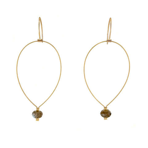 Teardrop Dew Drop Hooks, Labradorite