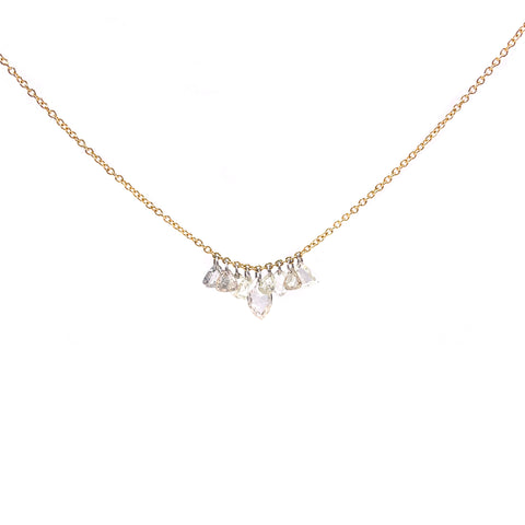 Floating Diamond Necklace, Multi-Shape Rose Cut Diamonds