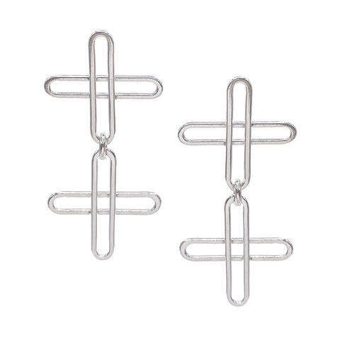 Double Plus Chain Earrings
