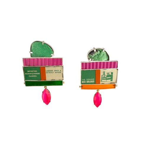 Raspberry Double Mint Gum Earrings