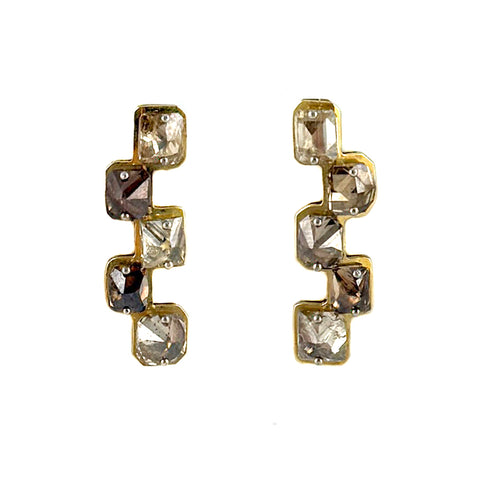 Checkerboard Line Earrings
