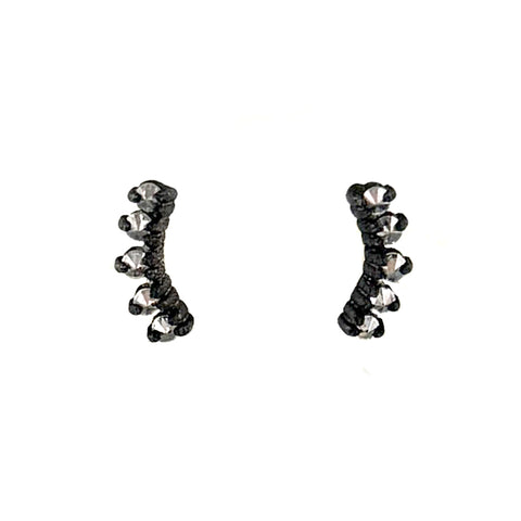 Half Moon Shaped Diamond Line Studs