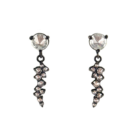 Darkened Prong Diamond Dangle Earrings