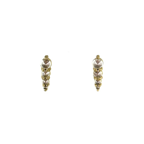 Four Diamond Line Studs