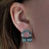 Pink Opal Gemstone Trio Earrings