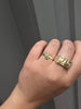 Emerald and Diamond Tiny Hands Ring