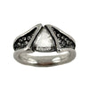 Trillion Rose Cut Platinum Ring