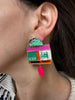 Raspberry Double Mint Gum Earrings