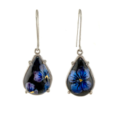 Curly Petal Hydrangea Teardrop Earrings