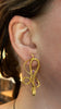 Serpentine Earrings, Medium Gold, Rubies