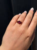 Oval the Moon Ring, Raspberry
