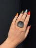 Concave Gold Line and Diamond Ring