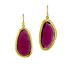 Freeform Garnet Hook Earrings