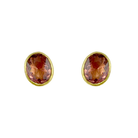 Pink Tourmaline Studs