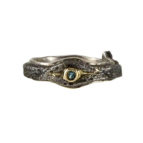 Italian Nail Ring w/ London Blue Topaz