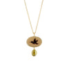 Hummingbird & Peridot Droplet Necklace