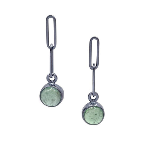 Mini Link Green Kyanite Earrings