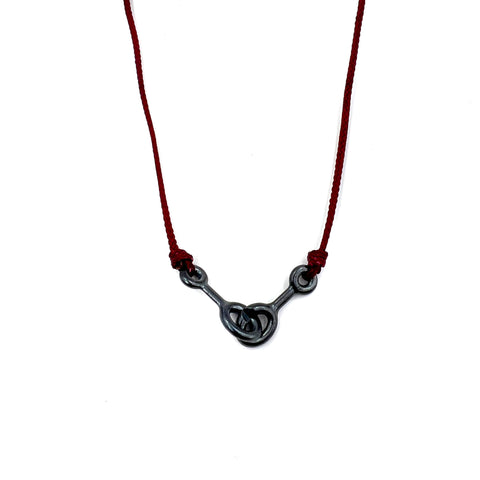 Sister Clasp Necklace, Shibuichi, Scarlett