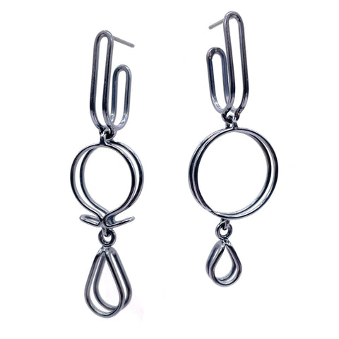 Mismatched Bent Link Earrings