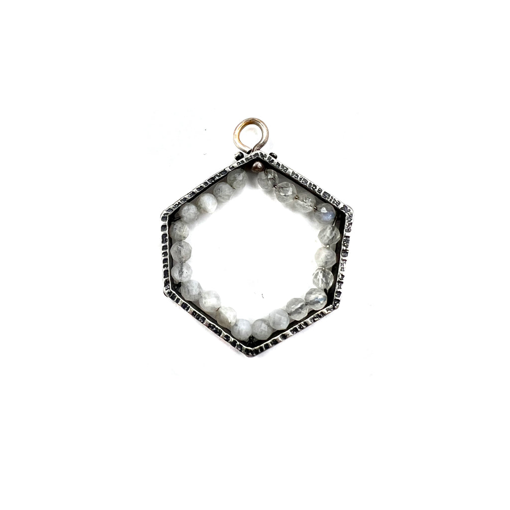 Hexagon Geode Charm, Large