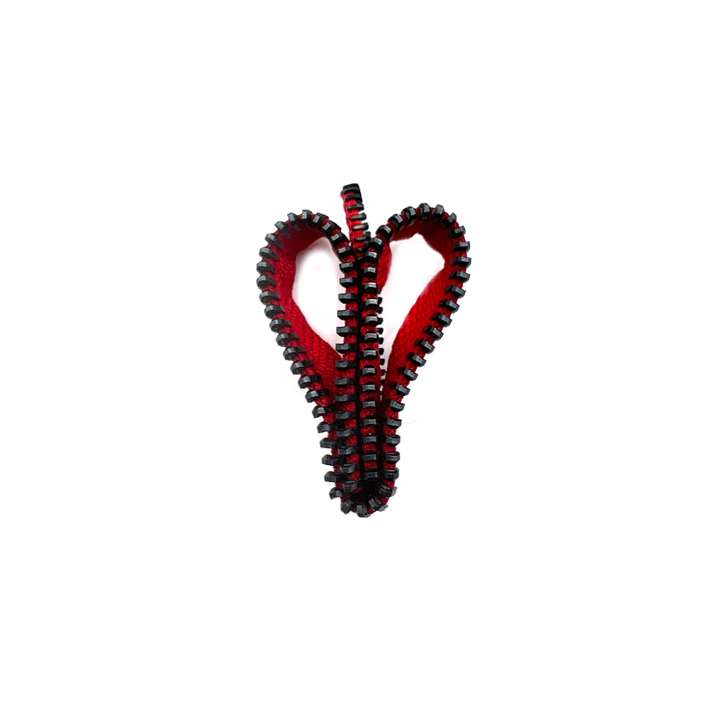 Heart Zipper Charm, Red