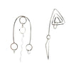 Line Drawing Earrings, Silver, 1