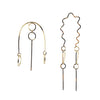 Line Drawing Earrings, Gold, 1