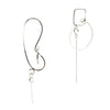 Line Drawing Earrings, Silver, 3