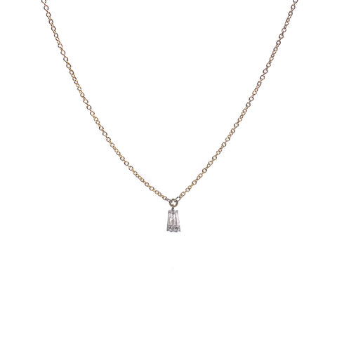 Floating Baguette Diamond Necklace