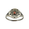 Engraved Pinwheel Flower Signet, Sapphire