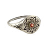 Engraved Pinwheel Flower Signet, Sapphire
