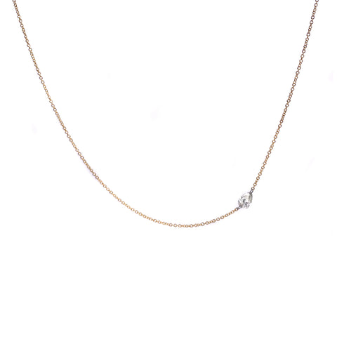 Floating Off-Set Pear Diamond Necklace