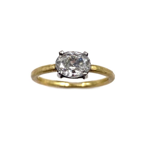 Oval Diamond Solitaire Ring