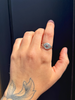 Engraved Pinwheel Flower Signet, Sapphire