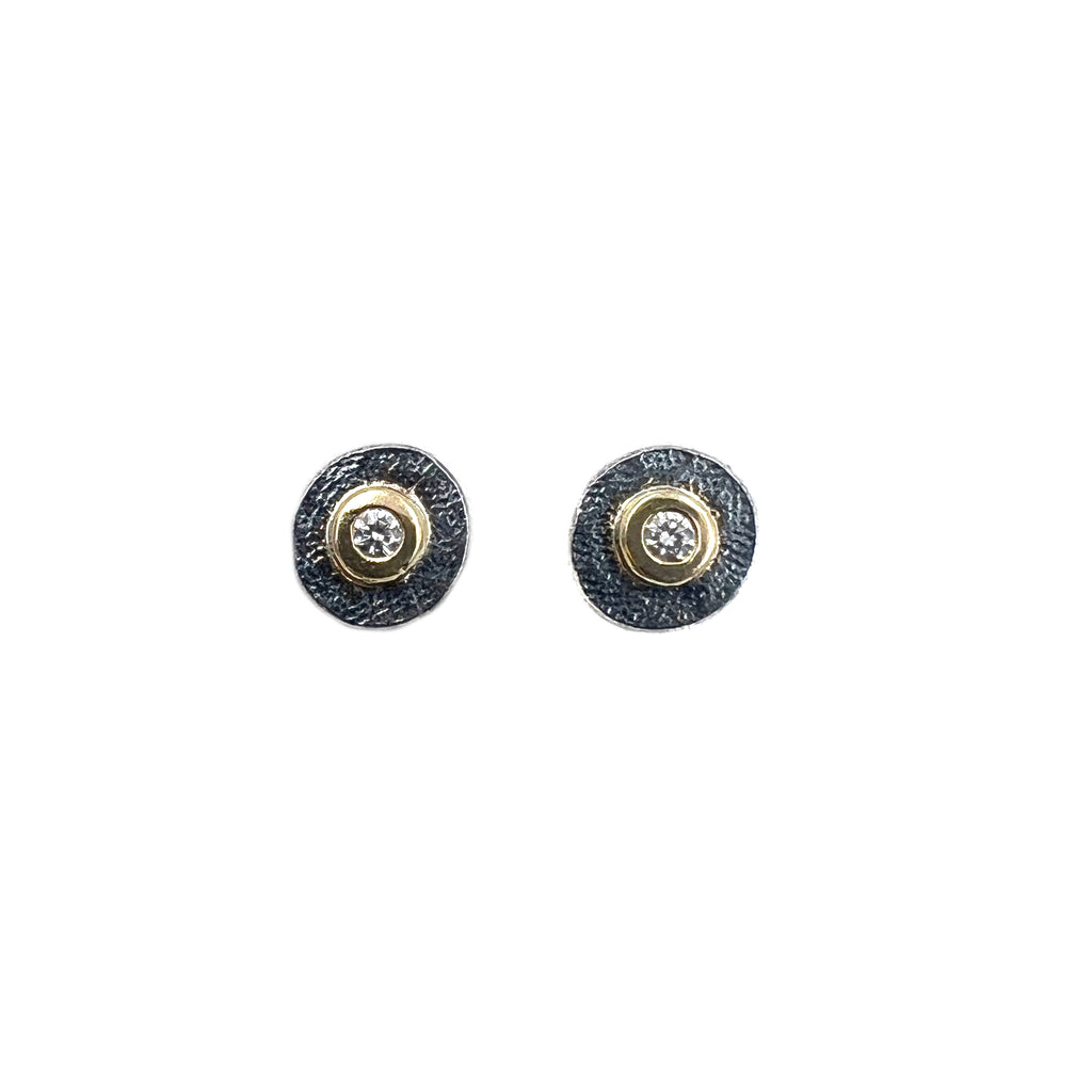 Silver and Gold Diamond Studs