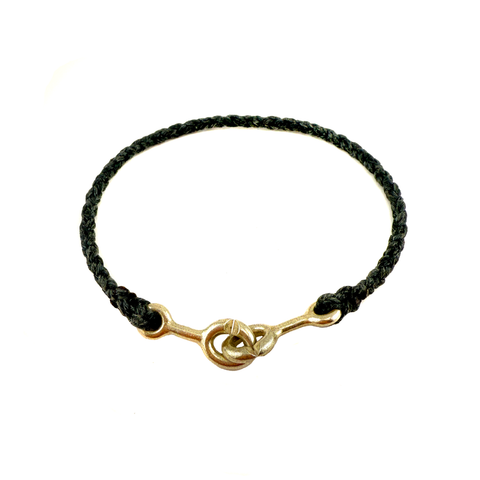 Sister Clasp Bracelet, Black Cord