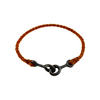 Sister Clasp Bracelet, Shibuichi, Burnt Orange Cord