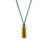 Cleft Necklace, Brass, Emerald