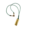 Cleft Necklace, Brass, Emerald