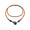 Sister Clasp Necklace, Shibuichi, Burnt Orange
