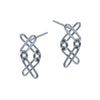 Double X Link Studs, Silver
