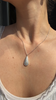 Elongated Chrysanthemum Teardrop Pendant