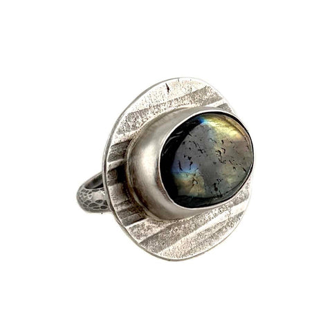 Embossed Labradorite Ring