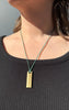 Cleft Necklace, Brass, Emerald