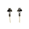 Three Stone & Pearl Dangle Earrings