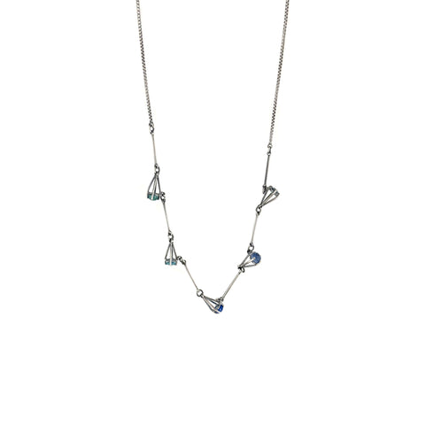 Small Jet Row Necklace